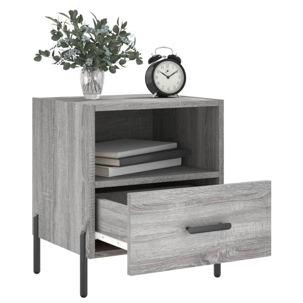 Grey Sonoma Bedside Cabinets - Set of 2, 40x35x47.5 cm, Engineered Wood