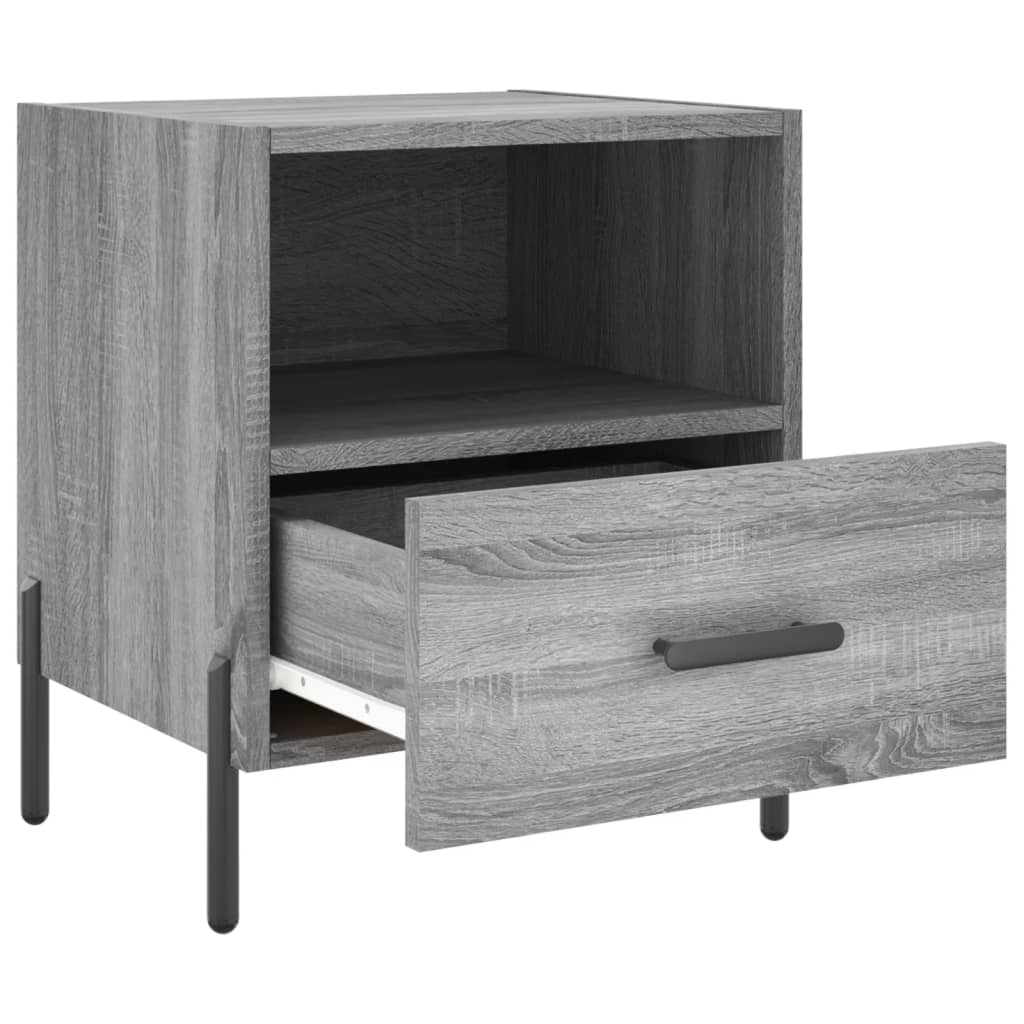 Grey Sonoma Bedside Cabinets - Set of 2, 40x35x47.5 cm, Engineered Wood