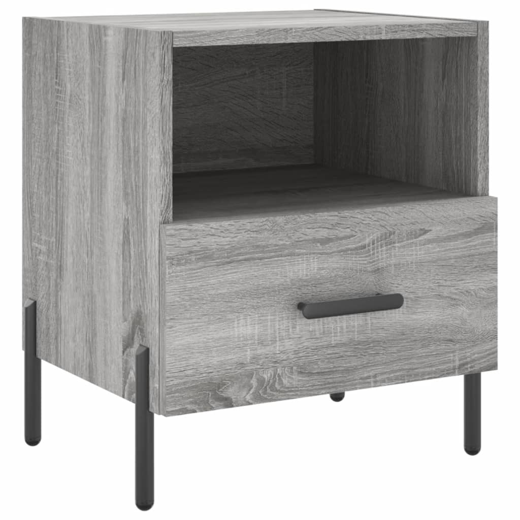 Grey Sonoma Bedside Cabinets - Set of 2, 40x35x47.5 cm, Engineered Wood