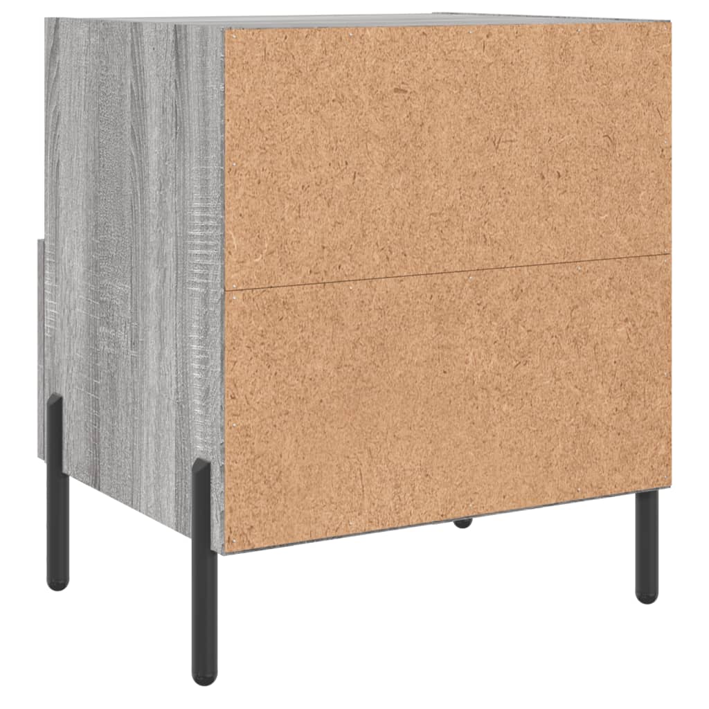 Grey Sonoma Bedside Cabinets - Set of 2, 40x35x47.5 cm, Engineered Wood