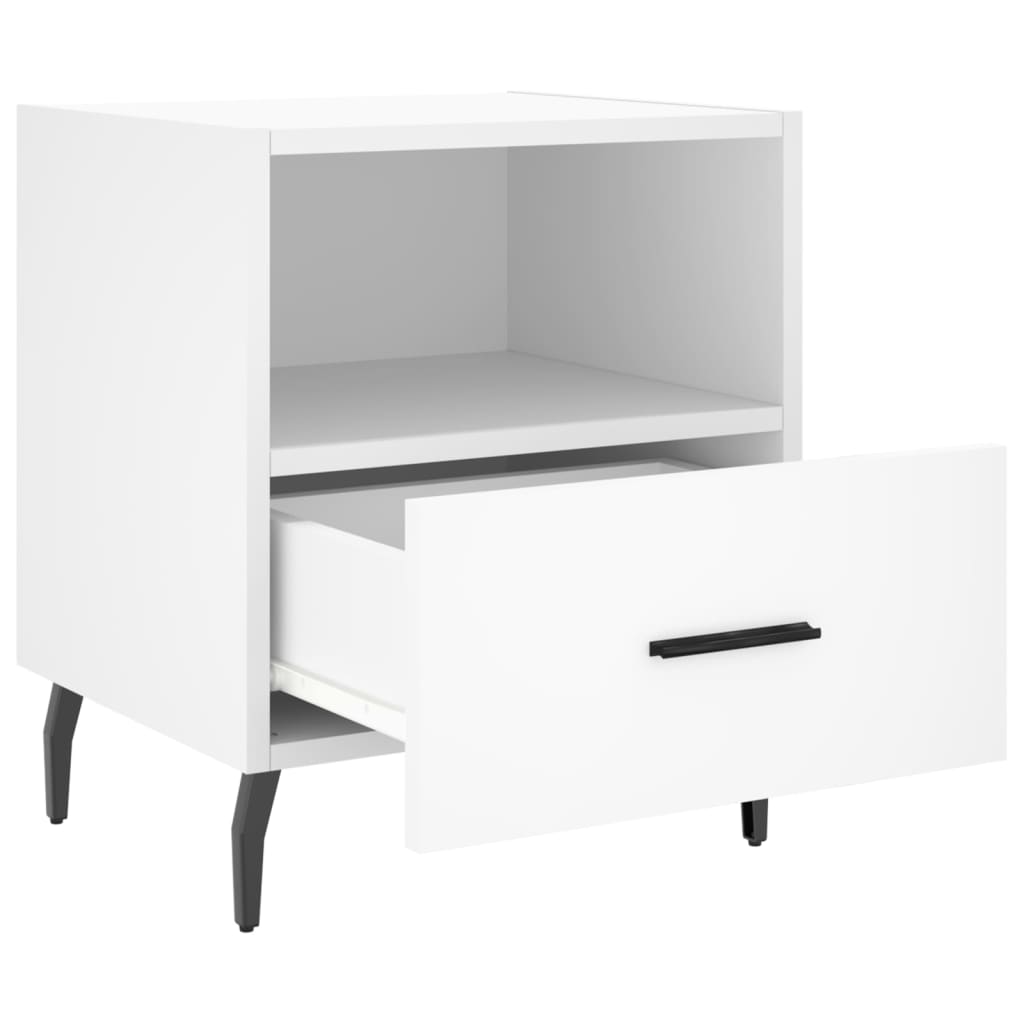 White Engineered Wood Bedside Cabinets - Set of 2 (40x35x47.5 cm)