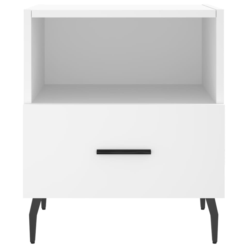 White Engineered Wood Bedside Cabinets - Set of 2 (40x35x47.5 cm)