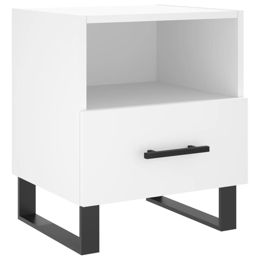 White Engineered Wood Bedside Cabinets, Set of 2 (40x35x47.5 cm)