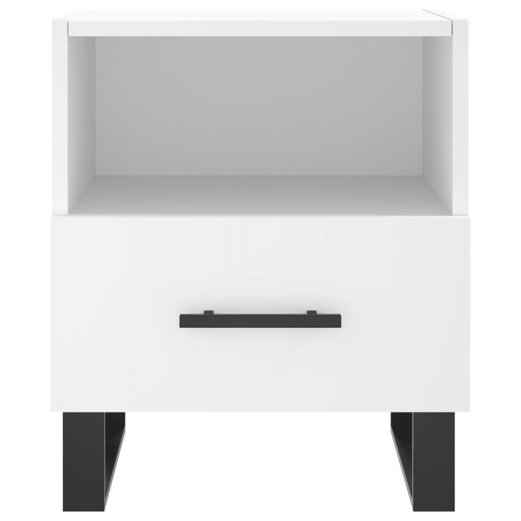 White Engineered Wood Bedside Cabinets, Set of 2 (40x35x47.5 cm)