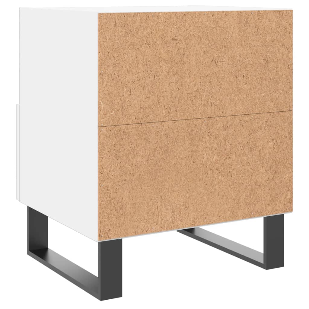 White Engineered Wood Bedside Cabinets, Set of 2 (40x35x47.5 cm)