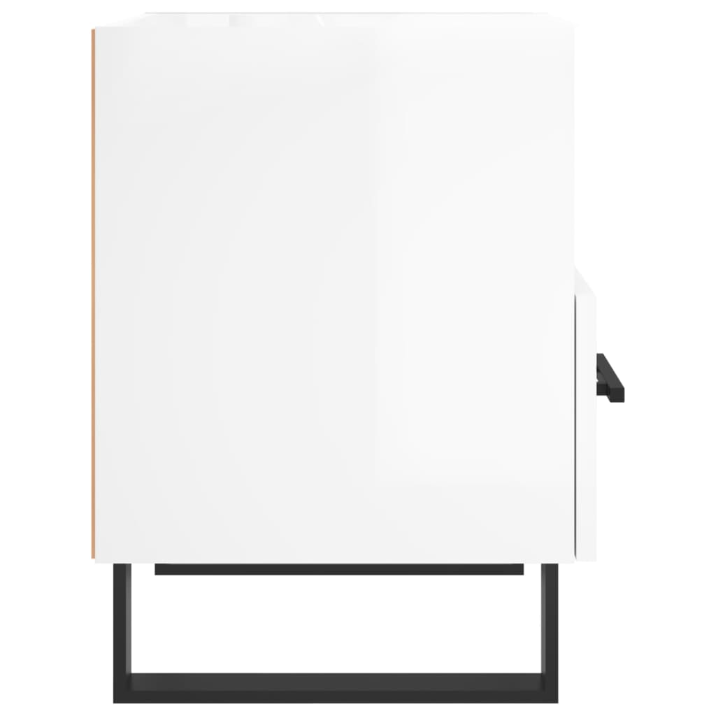 High Gloss White Bedside Cabinets Set, 2 pcs, 40x35x47.5 cm Wood