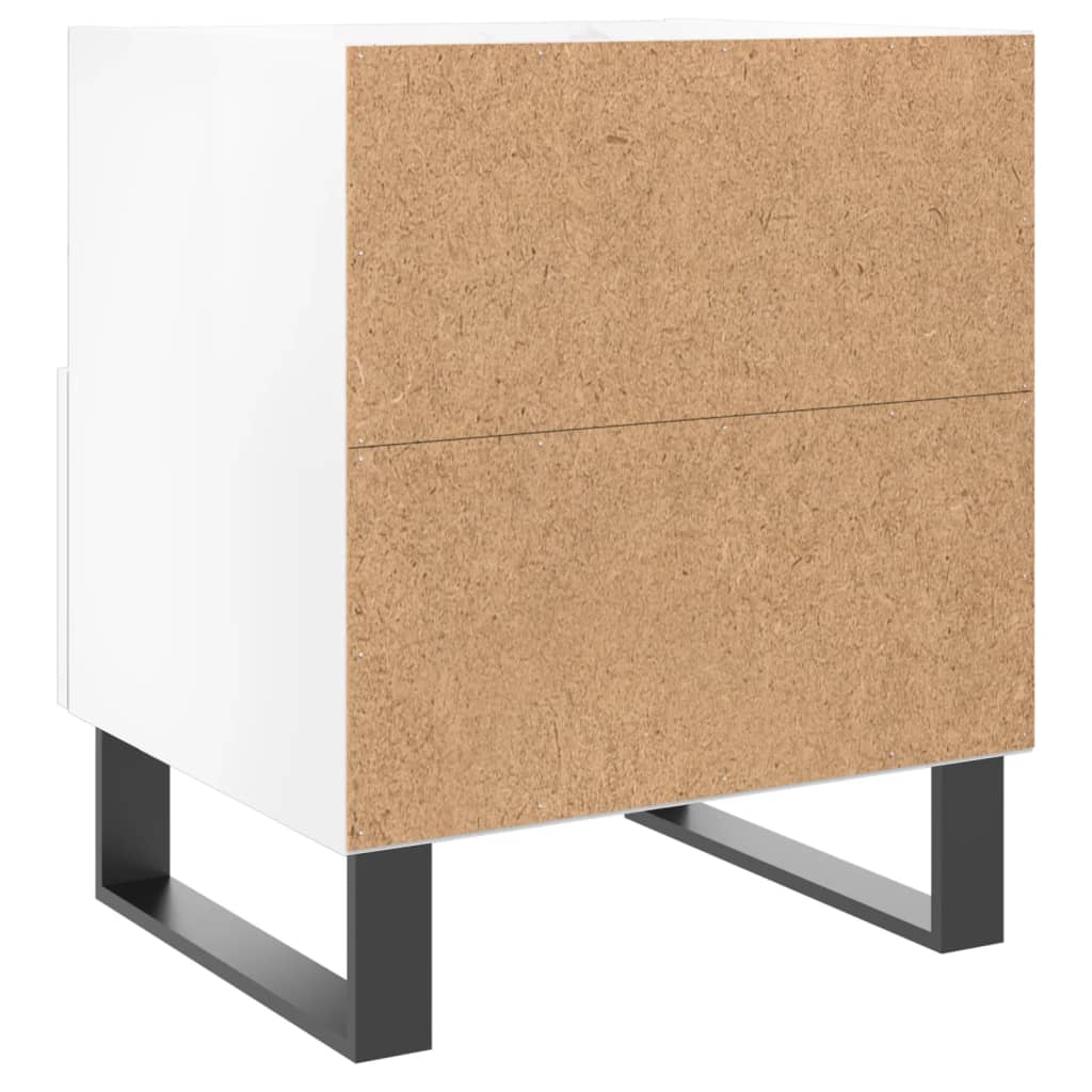 High Gloss White Bedside Cabinets Set, 2 pcs, 40x35x47.5 cm Wood