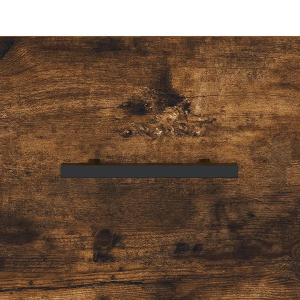 Set of 2 Smoked Oak Bedside Cabinets, Engineered Wood, 40x35x47.5cm