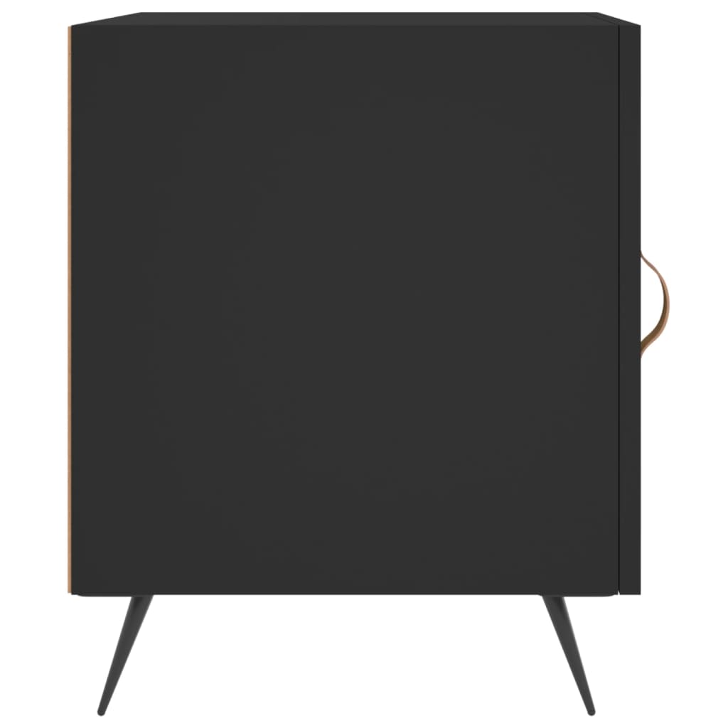 Set of 2 Black Bedside Cabinets, Engineered Wood, 40x40x50 cm