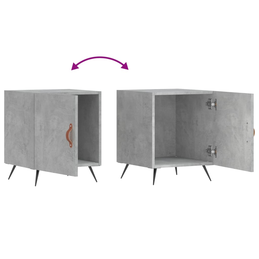 Concrete Grey Bedside Cabinet 40x40x50 cm - Engineered Wood
