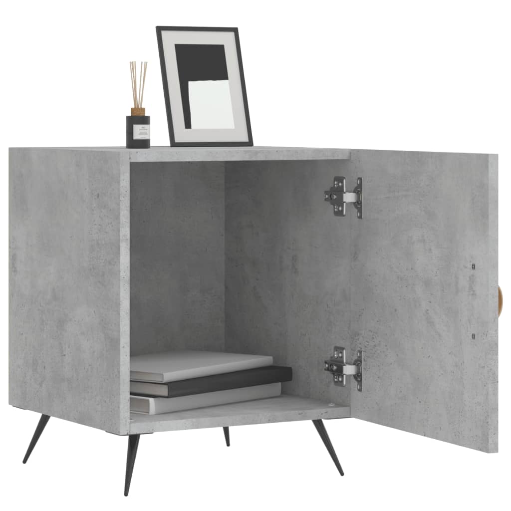 Concrete Grey Bedside Cabinet 40x40x50 cm - Engineered Wood