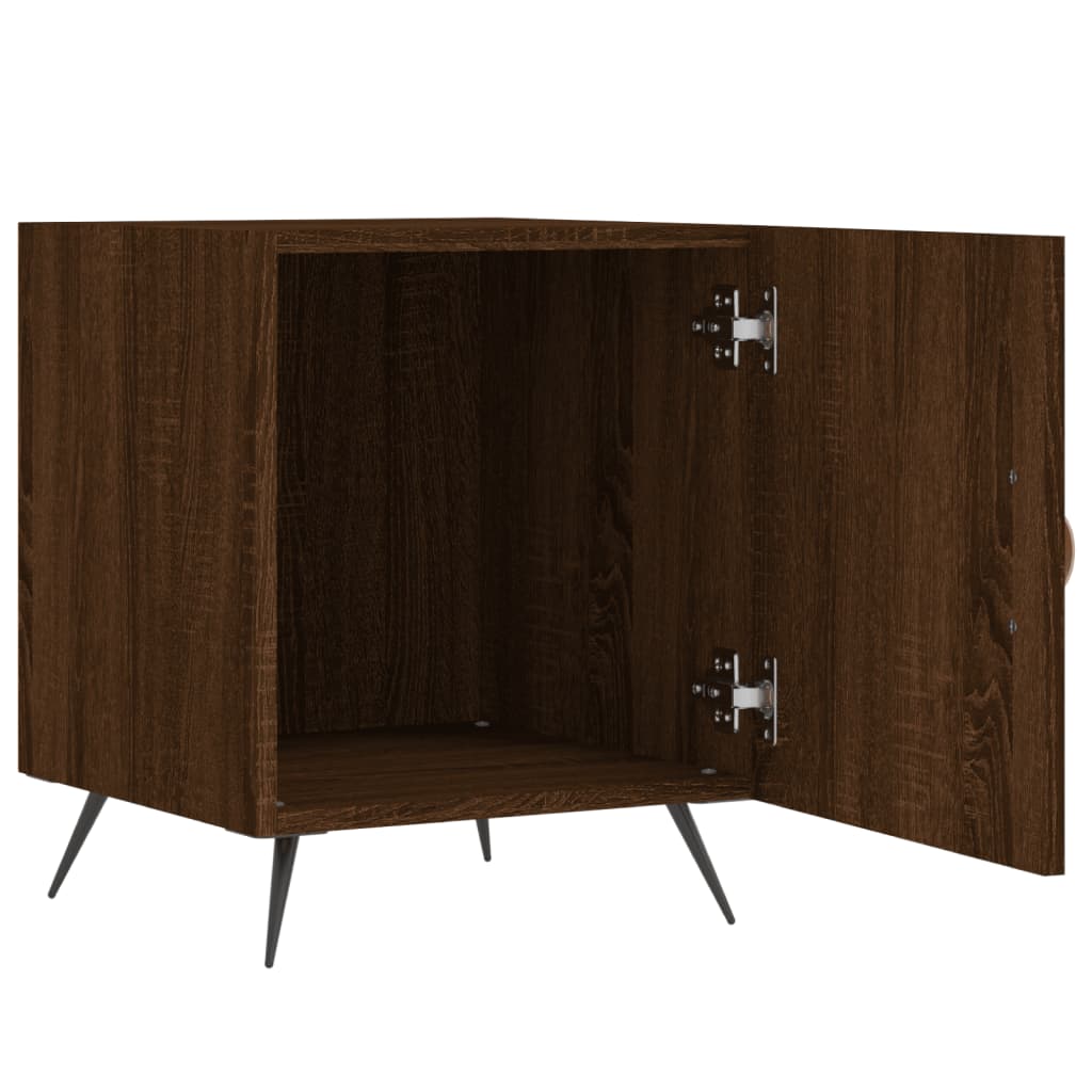 Set of 2 Brown Oak Bedside Cabinets, 40x40x50 cm, Engineered Wood
