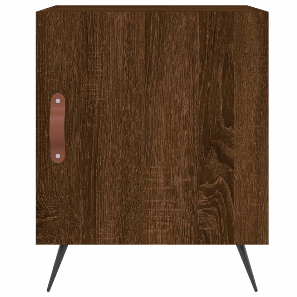 Set of 2 Brown Oak Bedside Cabinets, 40x40x50 cm, Engineered Wood