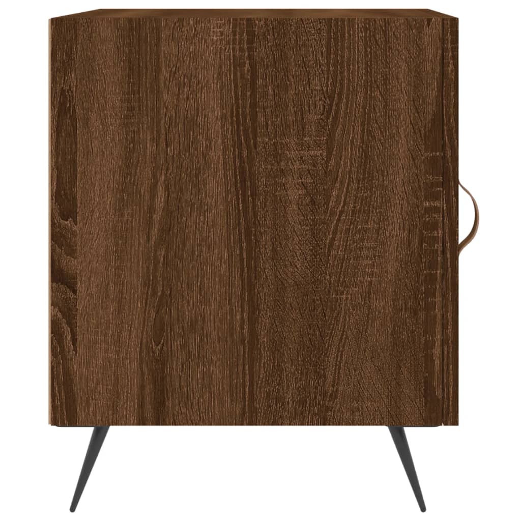 Set of 2 Brown Oak Bedside Cabinets, 40x40x50 cm, Engineered Wood