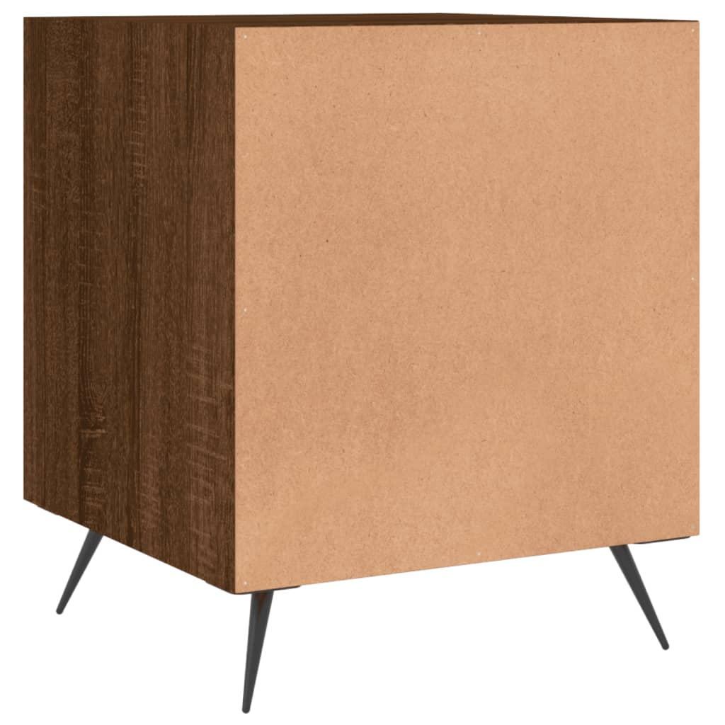 Set of 2 Brown Oak Bedside Cabinets, 40x40x50 cm, Engineered Wood