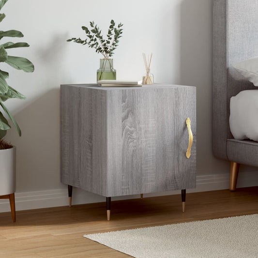 Grey Sonoma Bedside Cabinet, Engineered Wood, 40x40x50 cm