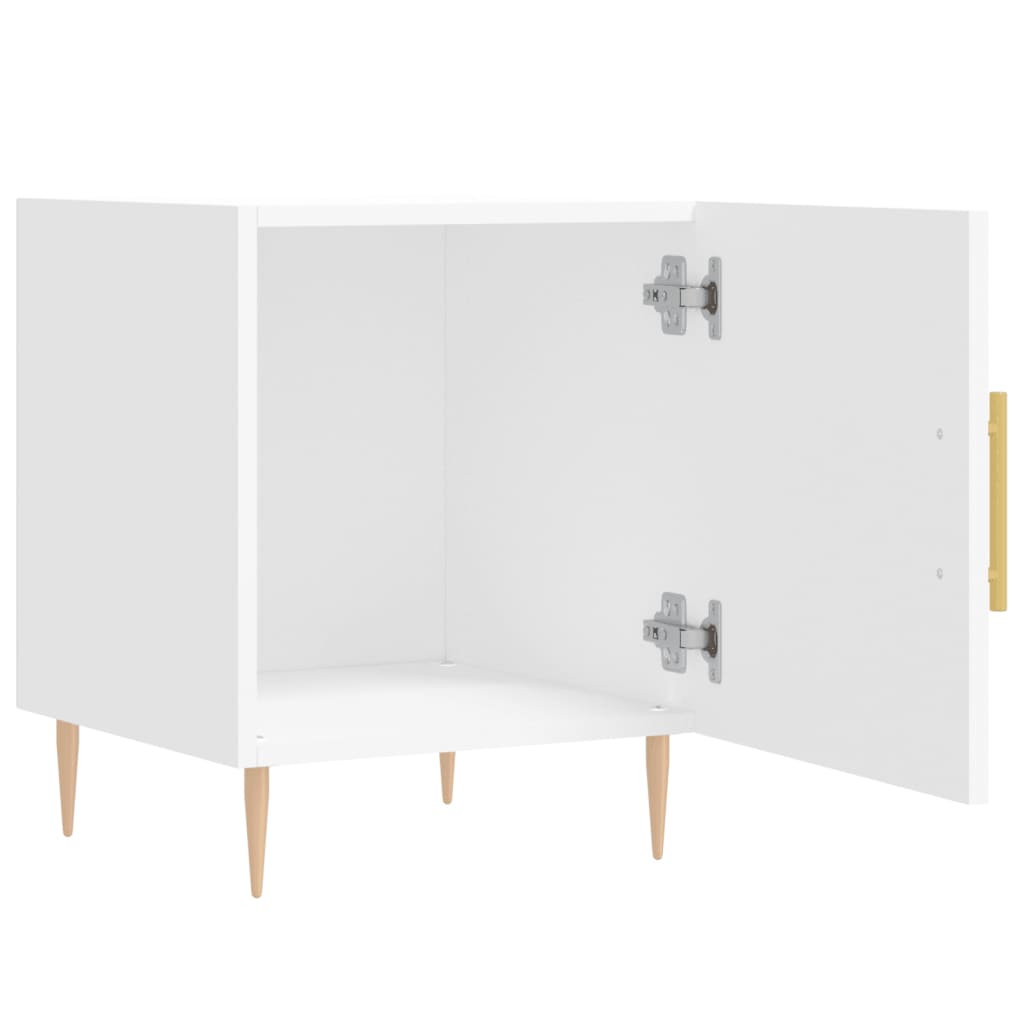 White Engineered Wood Bedside Cabinet 40x40x50 cm