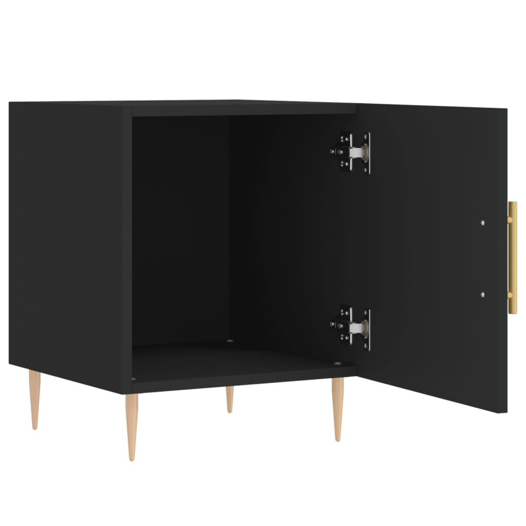 Sleek Black Bedside Cabinet, 40x40x50 cm - Engineered Wood