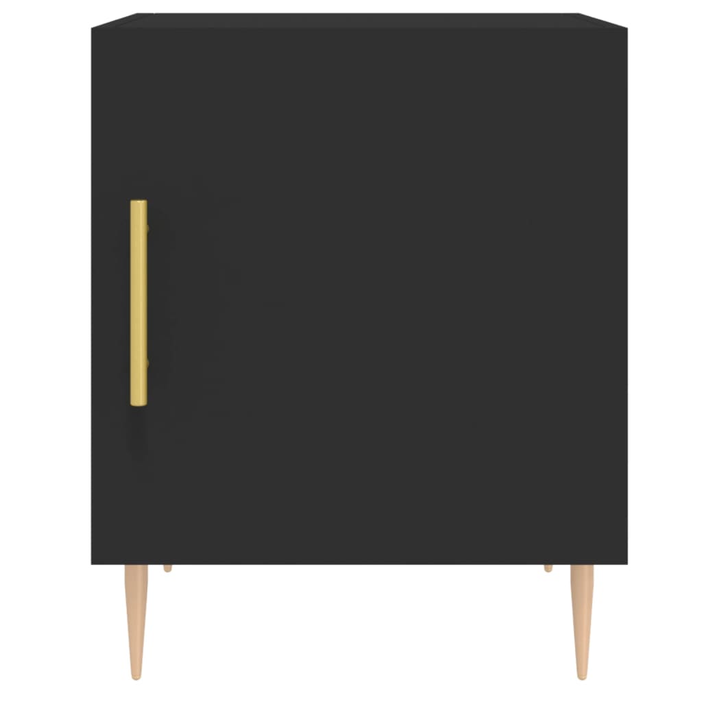 Sleek Black Bedside Cabinet, 40x40x50 cm - Engineered Wood