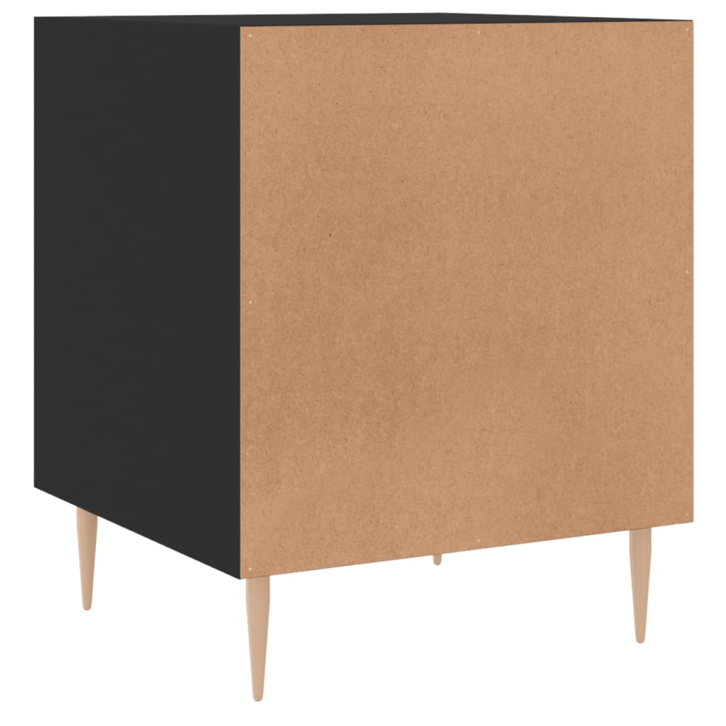 Sleek Black Bedside Cabinet, 40x40x50 cm - Engineered Wood