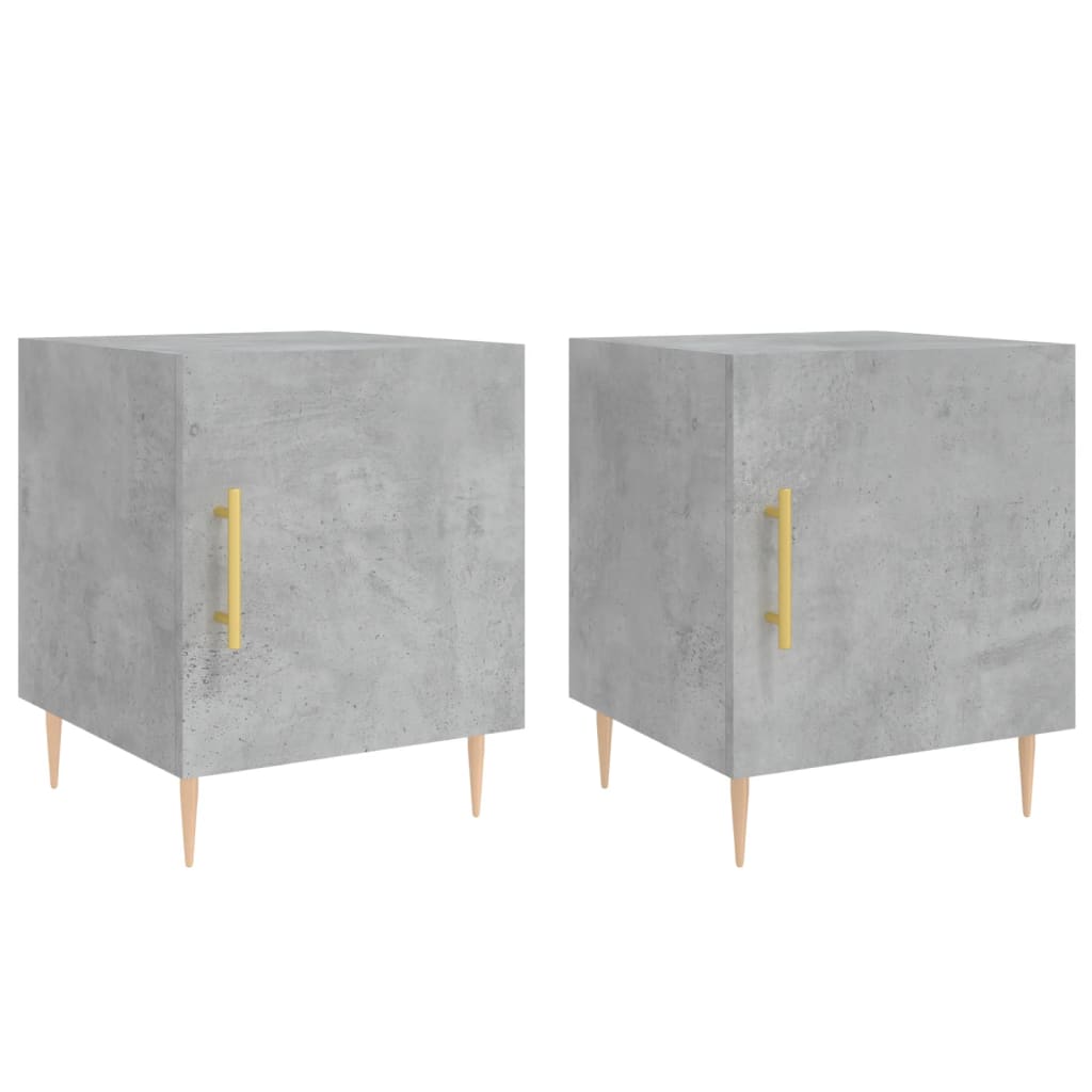 Concrete Grey Bedside Cabinets Set, 2 Pcs, 40x40x50 cm, Engineered Wood