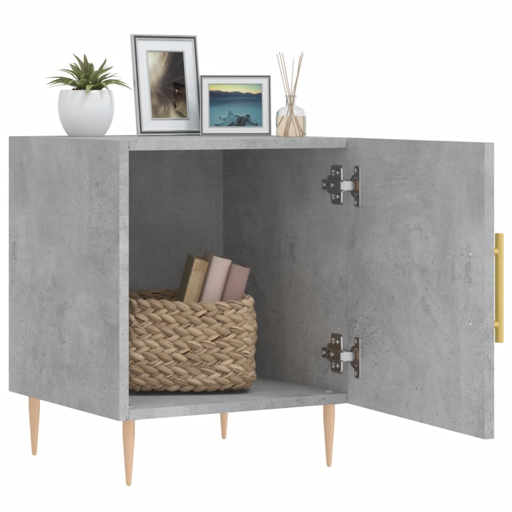 Concrete Grey Bedside Cabinets Set, 2 Pcs, 40x40x50 cm, Engineered Wood