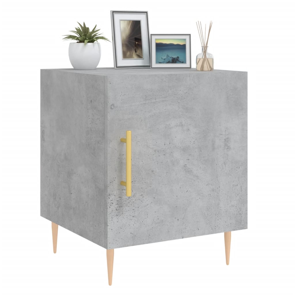 Concrete Grey Bedside Cabinets Set, 2 Pcs, 40x40x50 cm, Engineered Wood