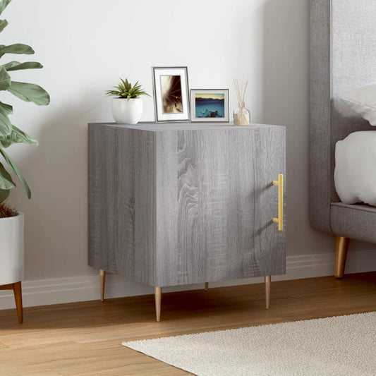 Grey Sonoma Bedside Cabinet 40x40x50 cm - Engineered Wood