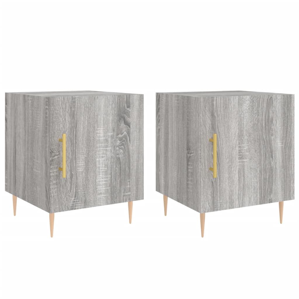 Grey Sonoma Bedside Cabinets Set, 2pcs, Engineered Wood, 40x40x50cm