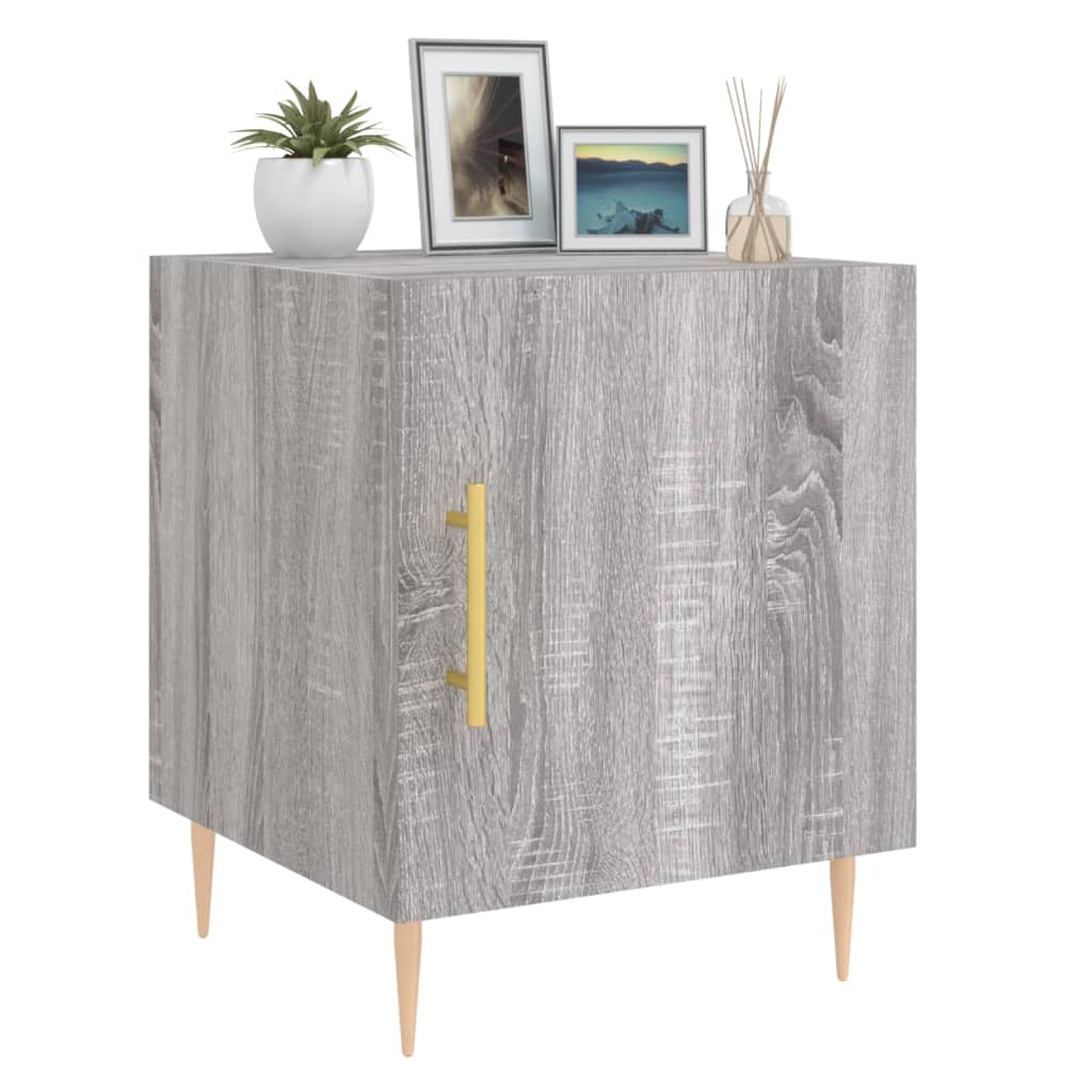 Grey Sonoma Bedside Cabinets Set, 2pcs, Engineered Wood, 40x40x50cm