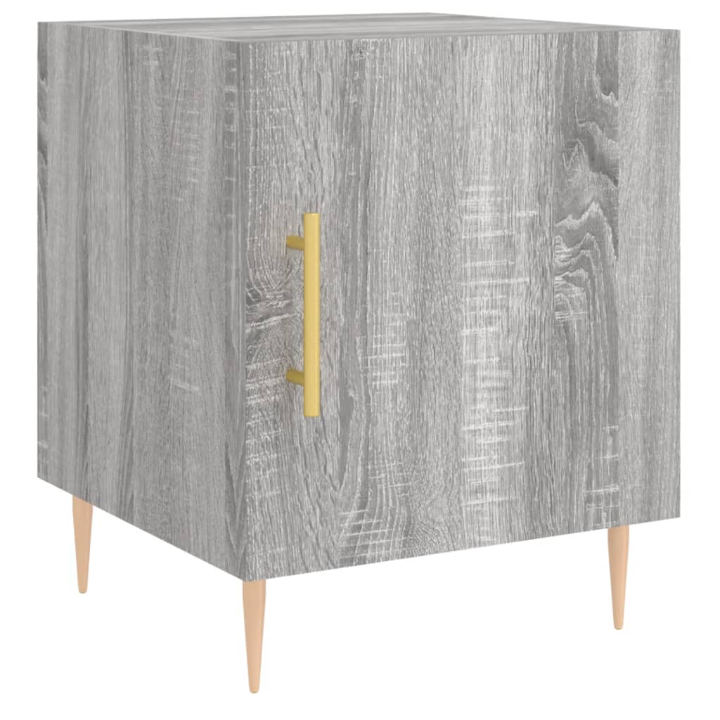 Grey Sonoma Bedside Cabinets Set, 2pcs, Engineered Wood, 40x40x50cm