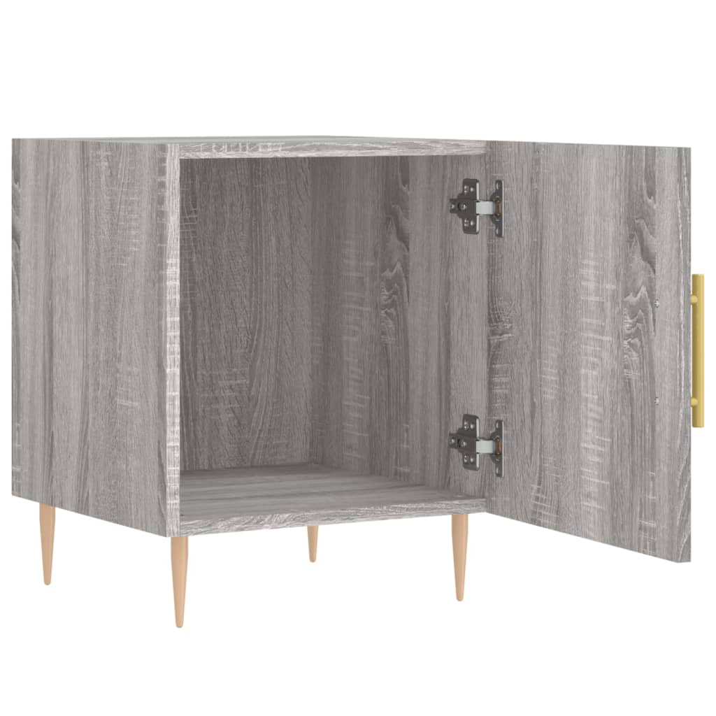 Grey Sonoma Bedside Cabinets Set, 2pcs, Engineered Wood, 40x40x50cm