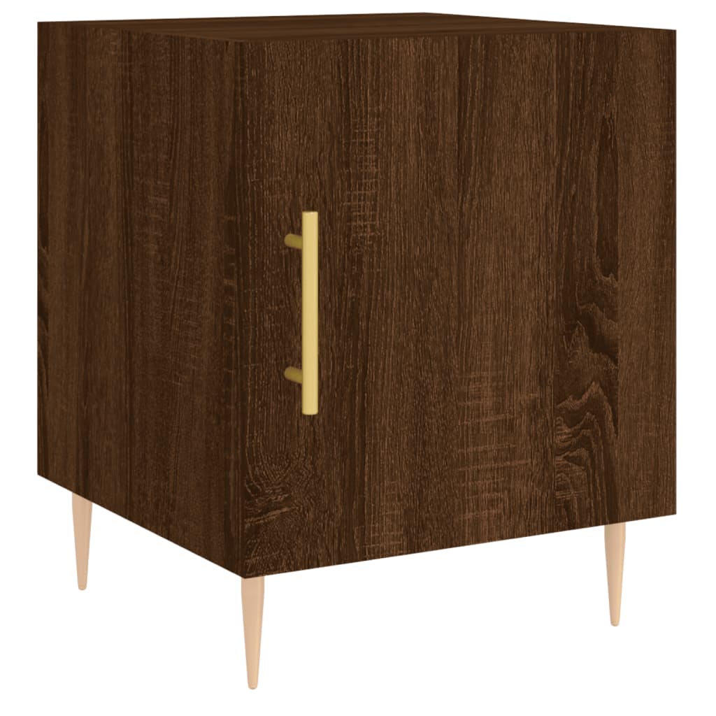 Compact Brown Oak Bedside Cabinet, Engineered Wood, 40x40x50 cm