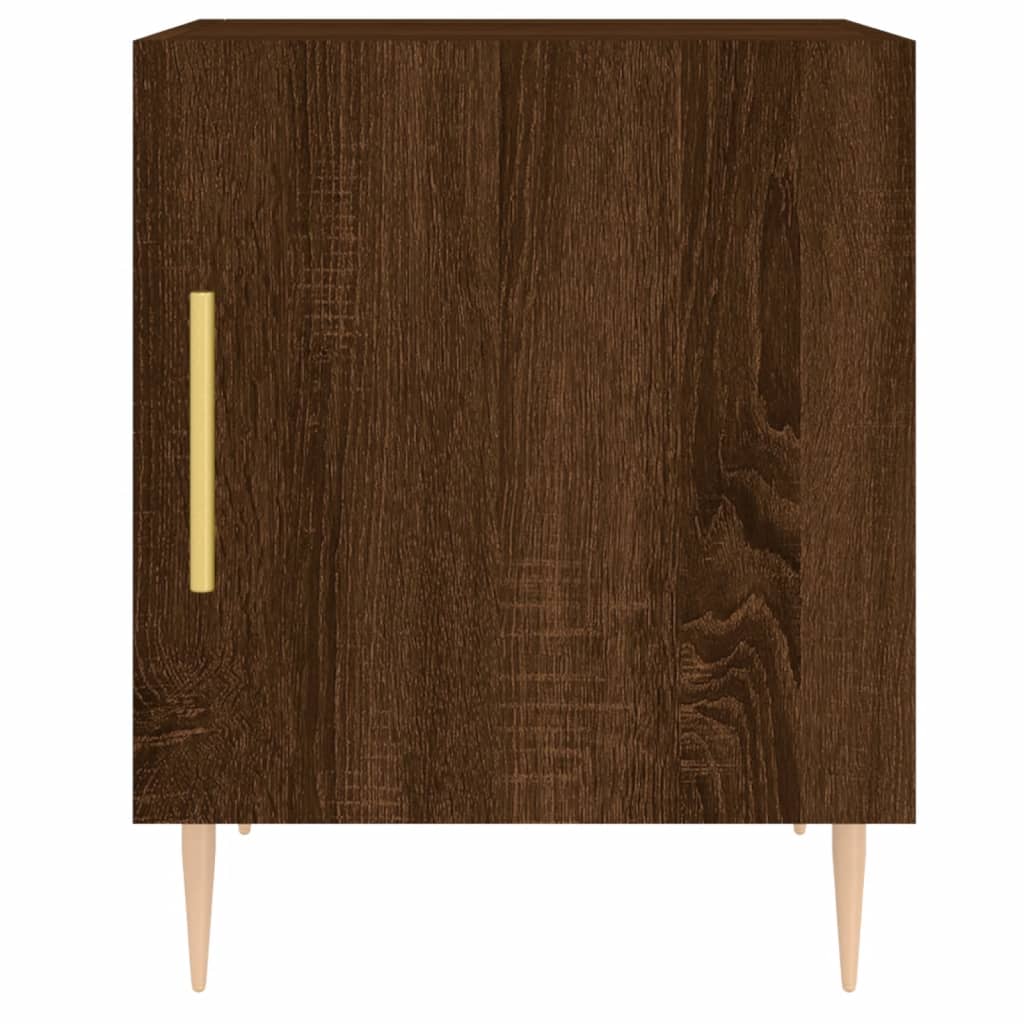 Compact Brown Oak Bedside Cabinet, Engineered Wood, 40x40x50 cm