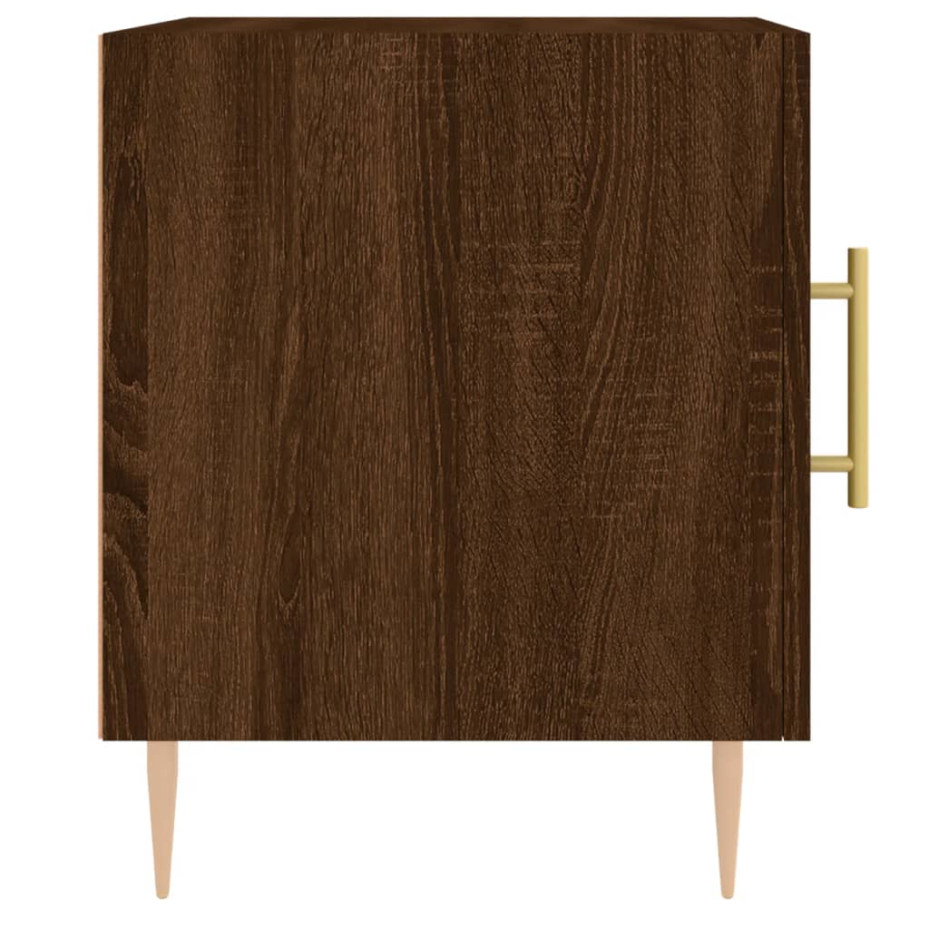 Compact Brown Oak Bedside Cabinet, Engineered Wood, 40x40x50 cm