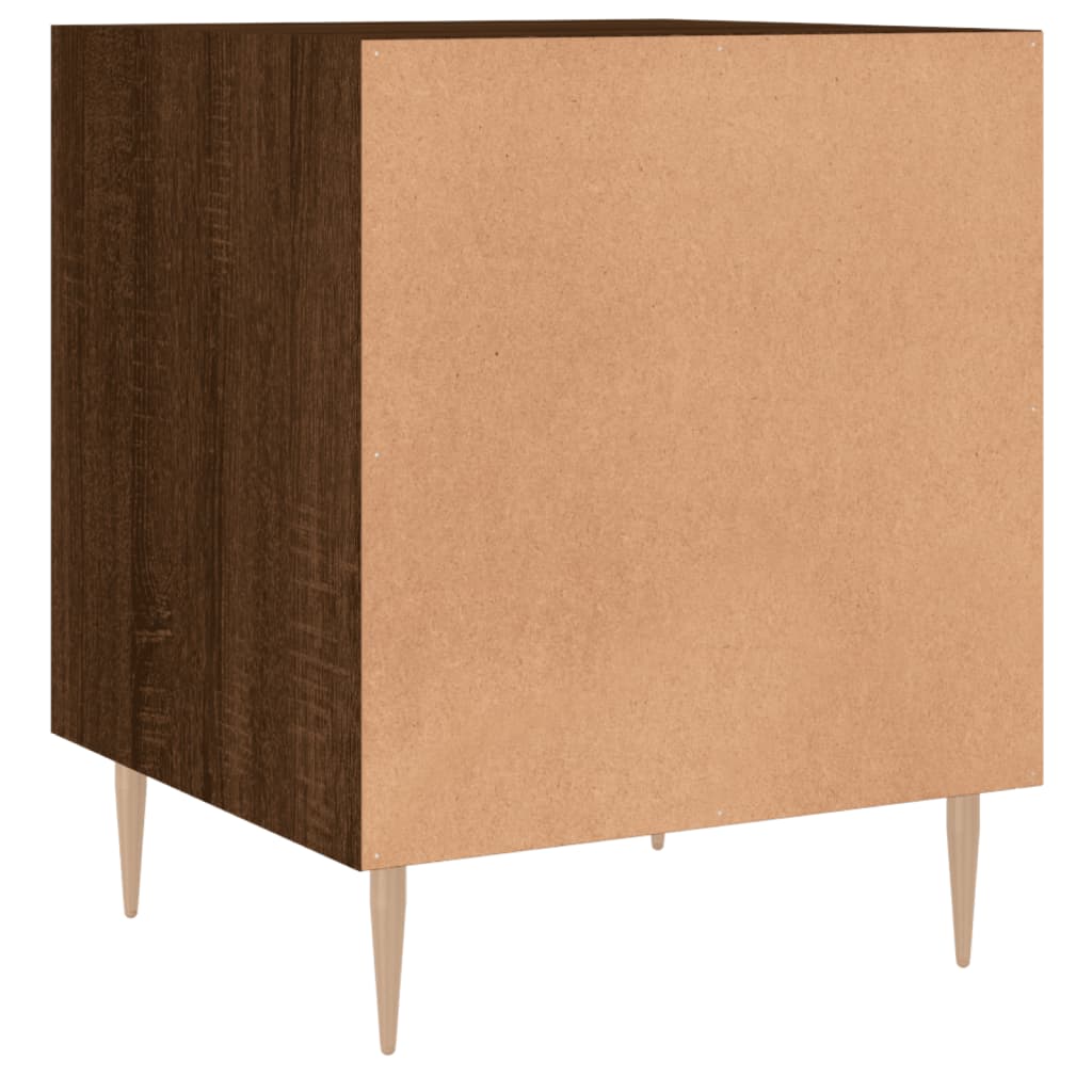 Compact Brown Oak Bedside Cabinet, Engineered Wood, 40x40x50 cm