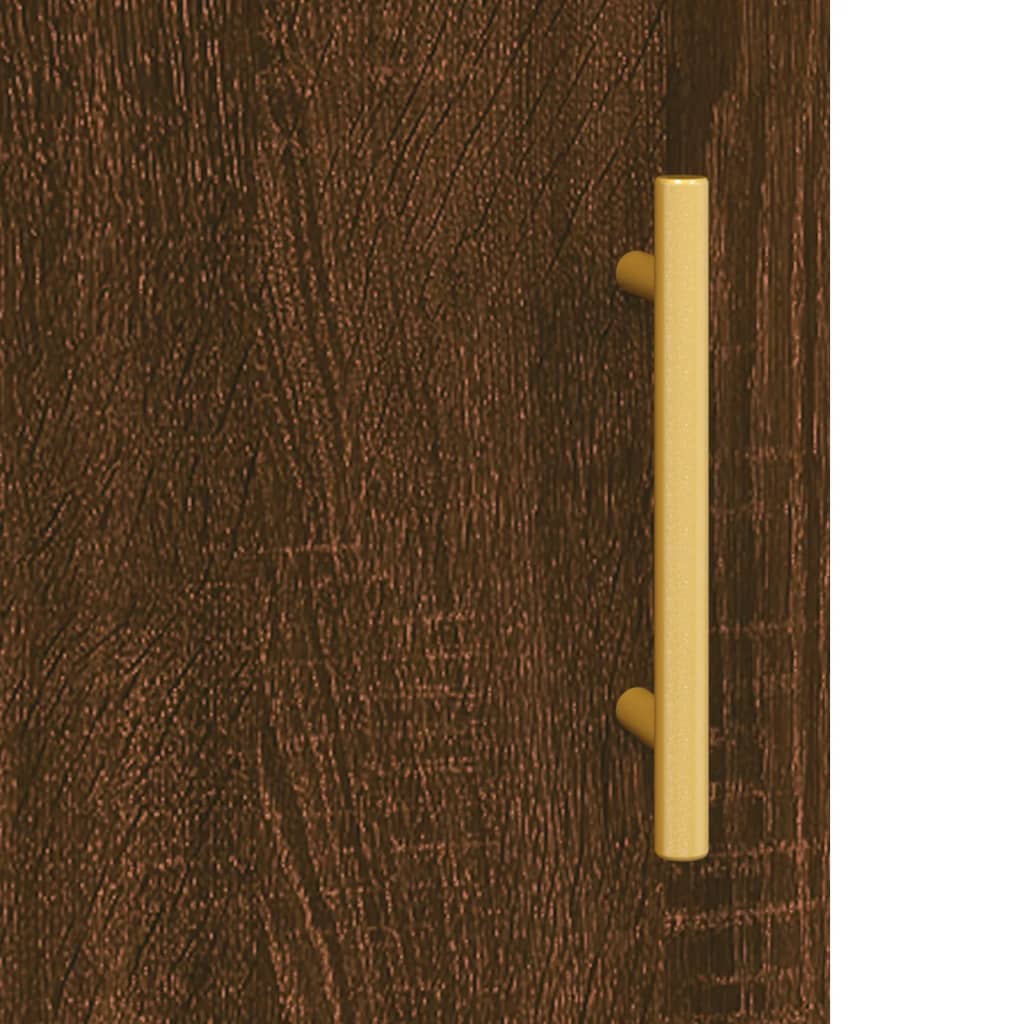 Compact Brown Oak Bedside Cabinet, Engineered Wood, 40x40x50 cm