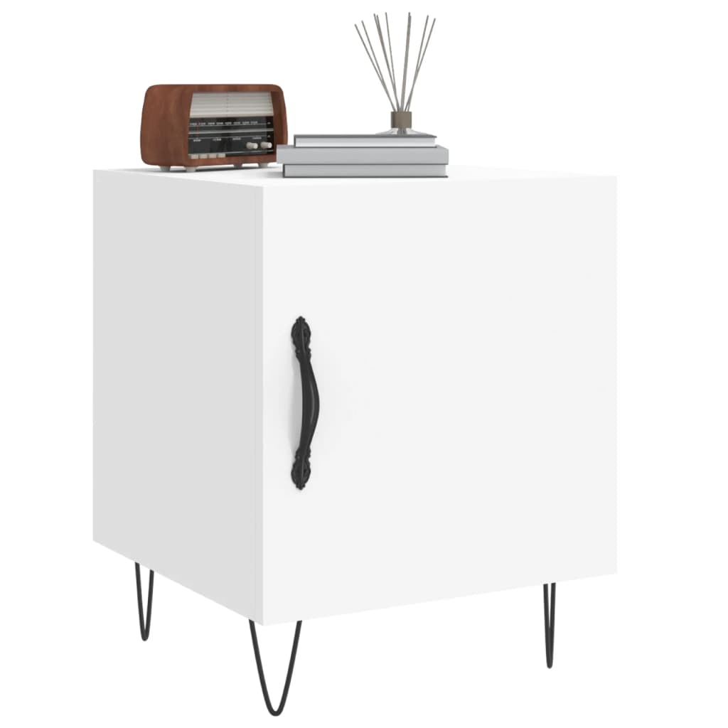 White Engineered Wood Bedside Cabinets Set - 2 Pcs, 40x40x50 cm