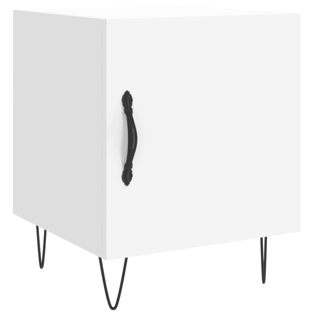 White Engineered Wood Bedside Cabinets Set - 2 Pcs, 40x40x50 cm