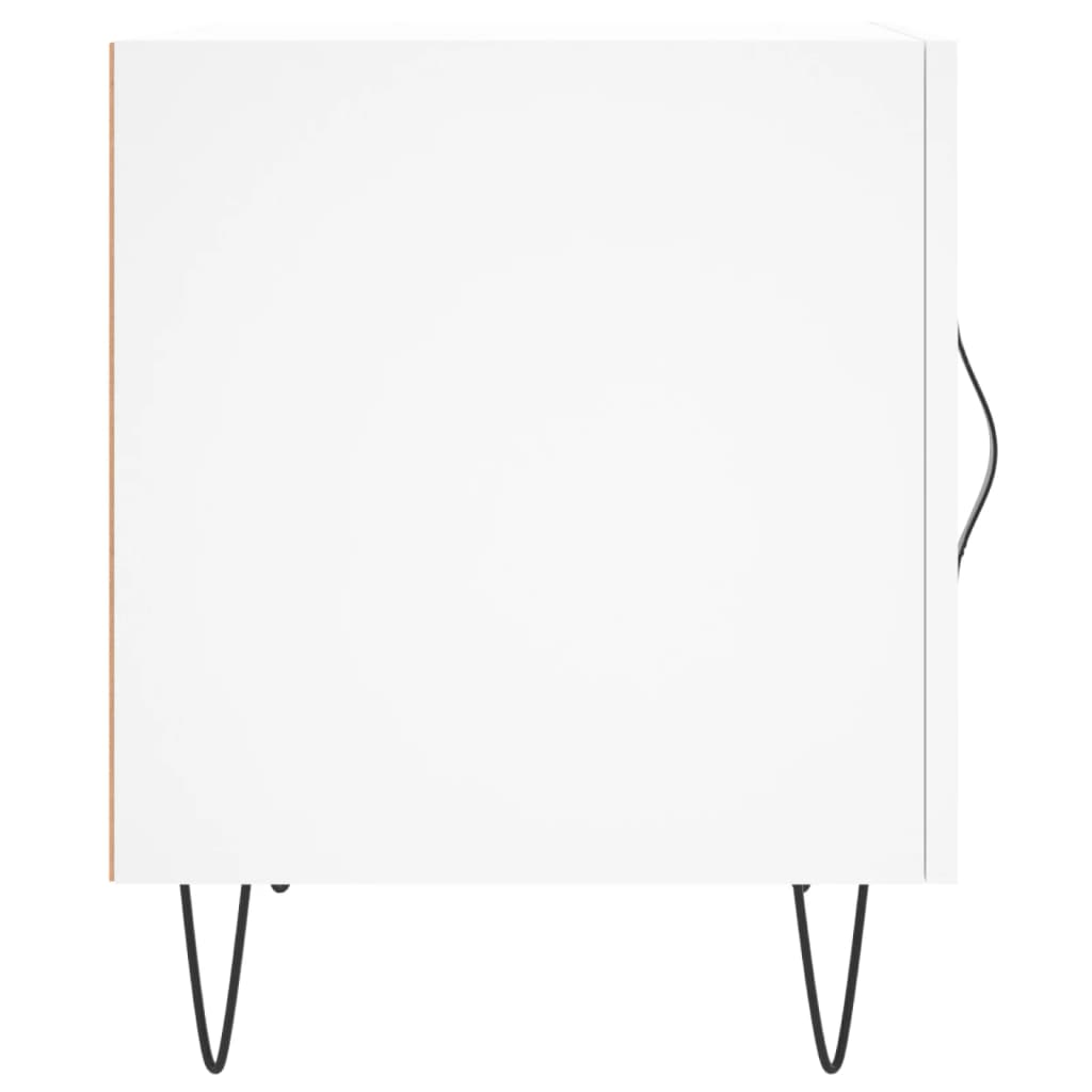 White Engineered Wood Bedside Cabinets Set - 2 Pcs, 40x40x50 cm