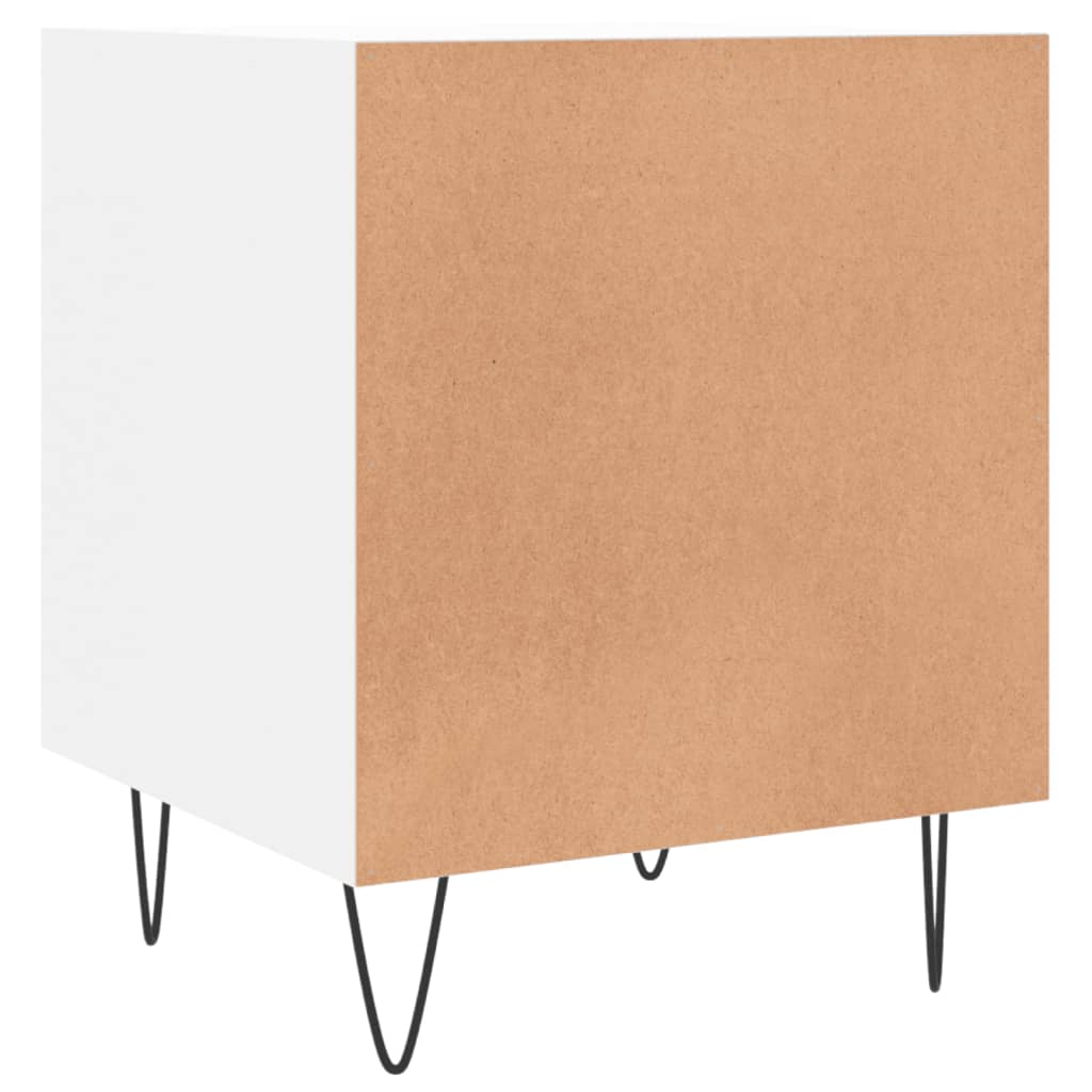 White Engineered Wood Bedside Cabinets Set - 2 Pcs, 40x40x50 cm