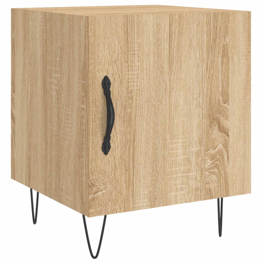 Set of 2 Sonoma Oak Bedside Cabinets - 40x40x50 cm Engineered Wood