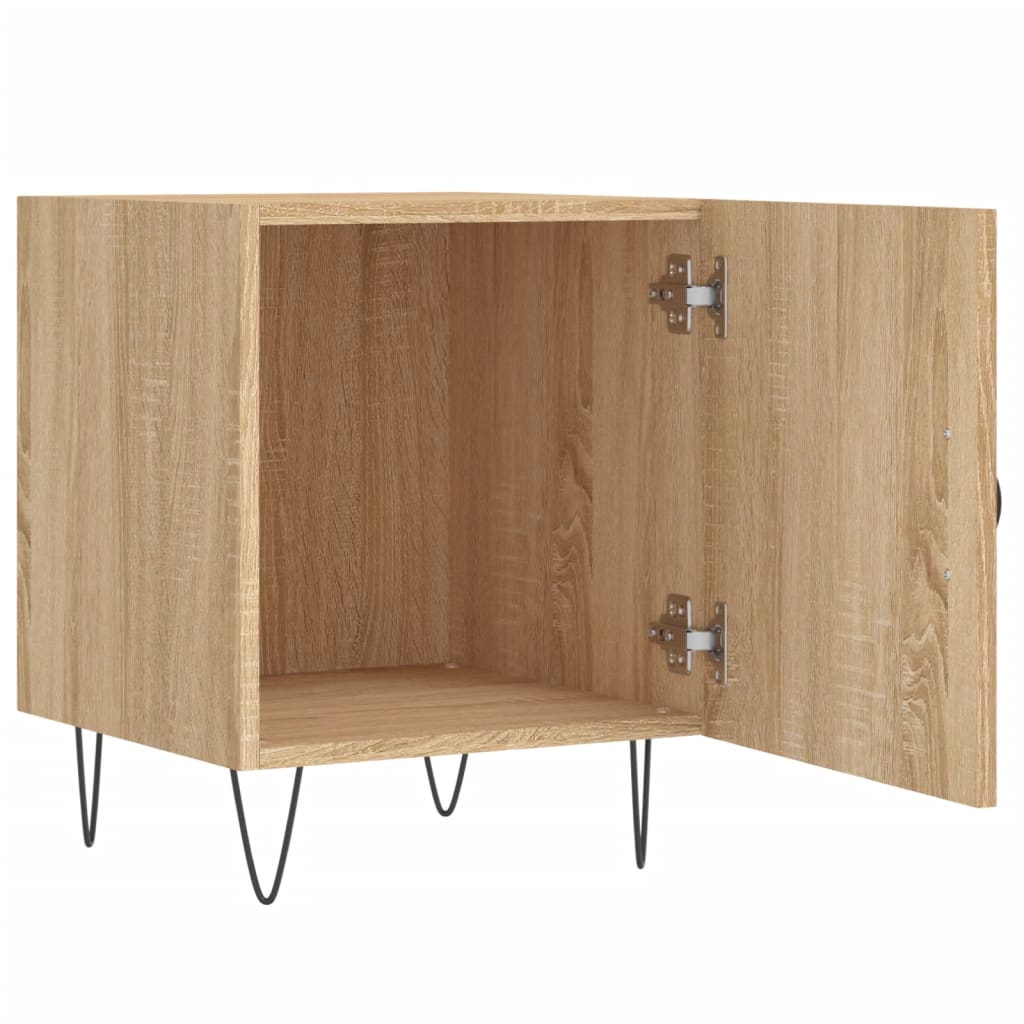 Set of 2 Sonoma Oak Bedside Cabinets - 40x40x50 cm Engineered Wood