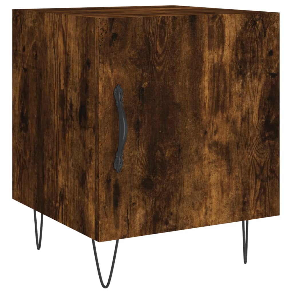Smoked Oak Bedside Cabinet 40x40x50 cm - Stylish Engineered Wood