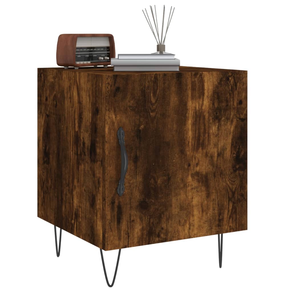 Smoked Oak Bedside Cabinet 40x40x50 cm - Stylish Engineered Wood