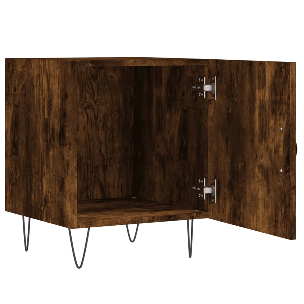 Smoked Oak Bedside Cabinet 40x40x50 cm - Stylish Engineered Wood