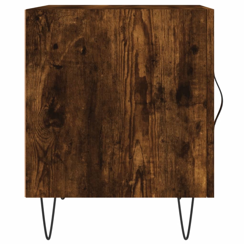 Smoked Oak Bedside Cabinet 40x40x50 cm - Stylish Engineered Wood