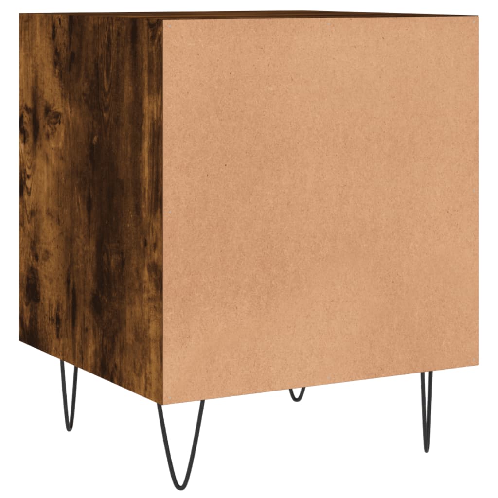 Smoked Oak Bedside Cabinet 40x40x50 cm - Stylish Engineered Wood