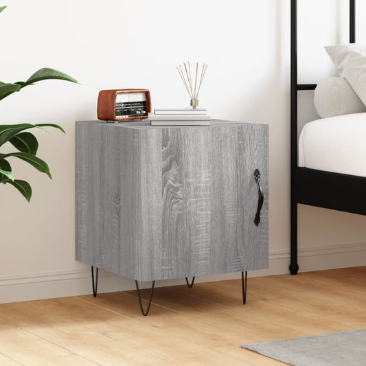 Grey Sonoma Bedside Cabinet, Engineered Wood, 40x40x50 cm