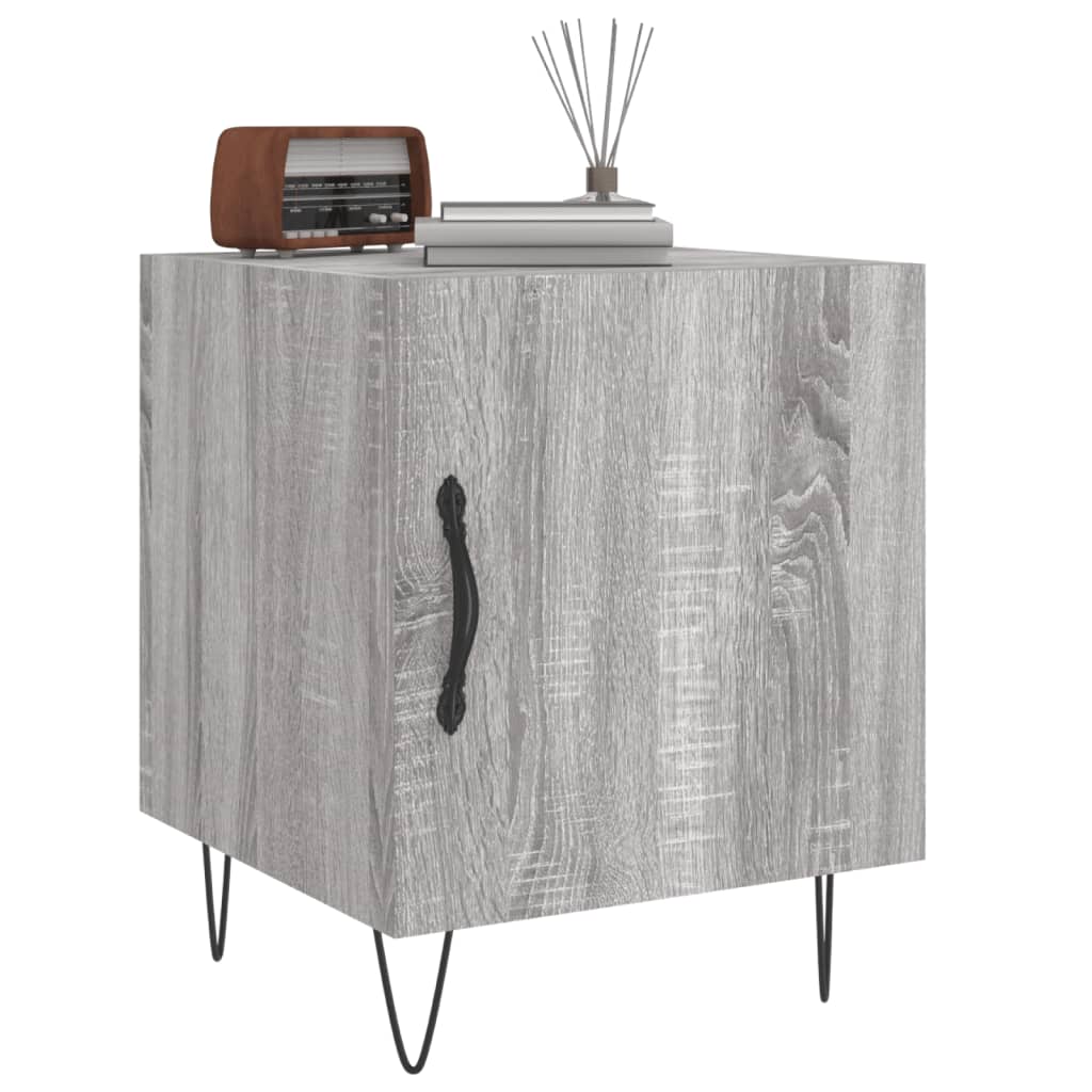 Grey Sonoma Bedside Cabinets 2pc, 40x40x50cm Engineered Wood
